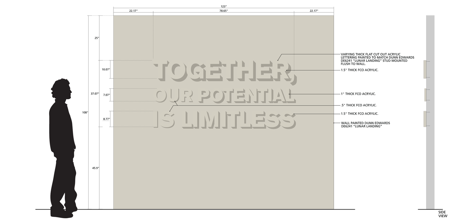 Together, Our Potential Is Limitless Fulton Center wall graphic