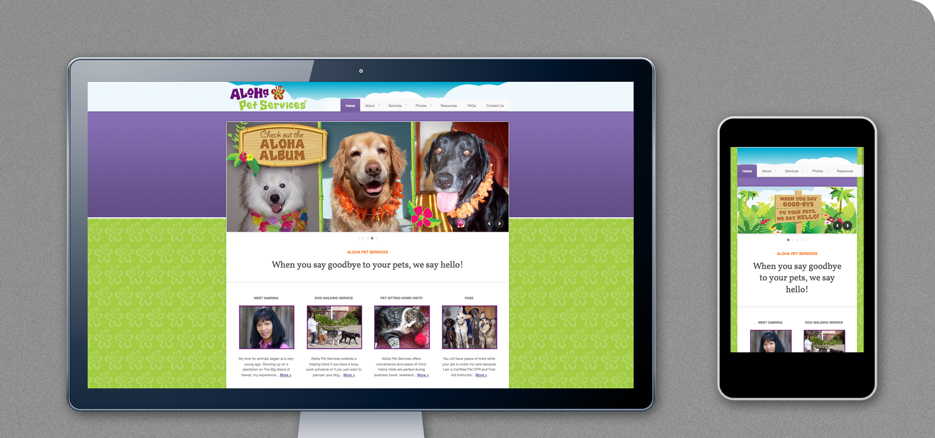 Aloha Pet Services website Creative Harvest