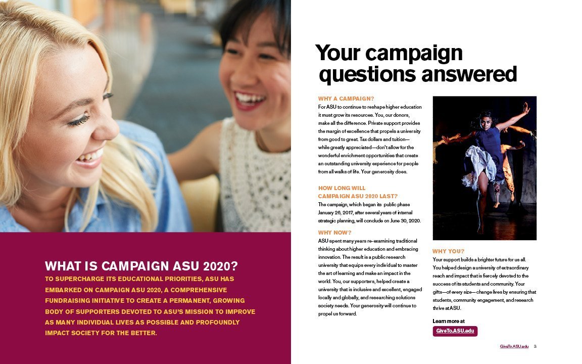 ASU Campaign 201 booklet pages 2-3